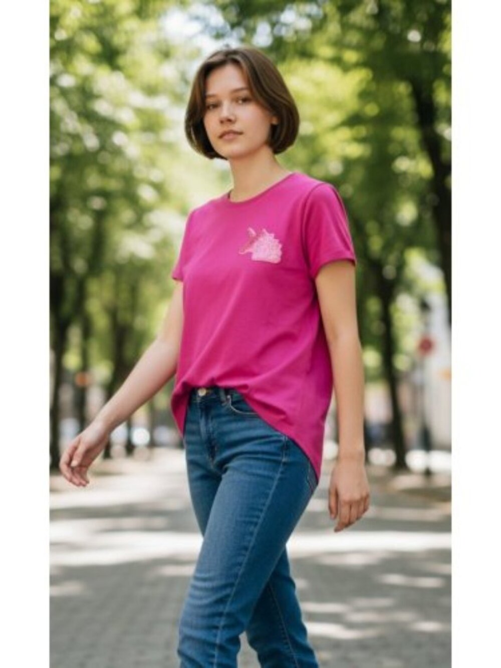 CAT & JACK Pink Unicorn Short Sleeved Top Girls Size 10-12